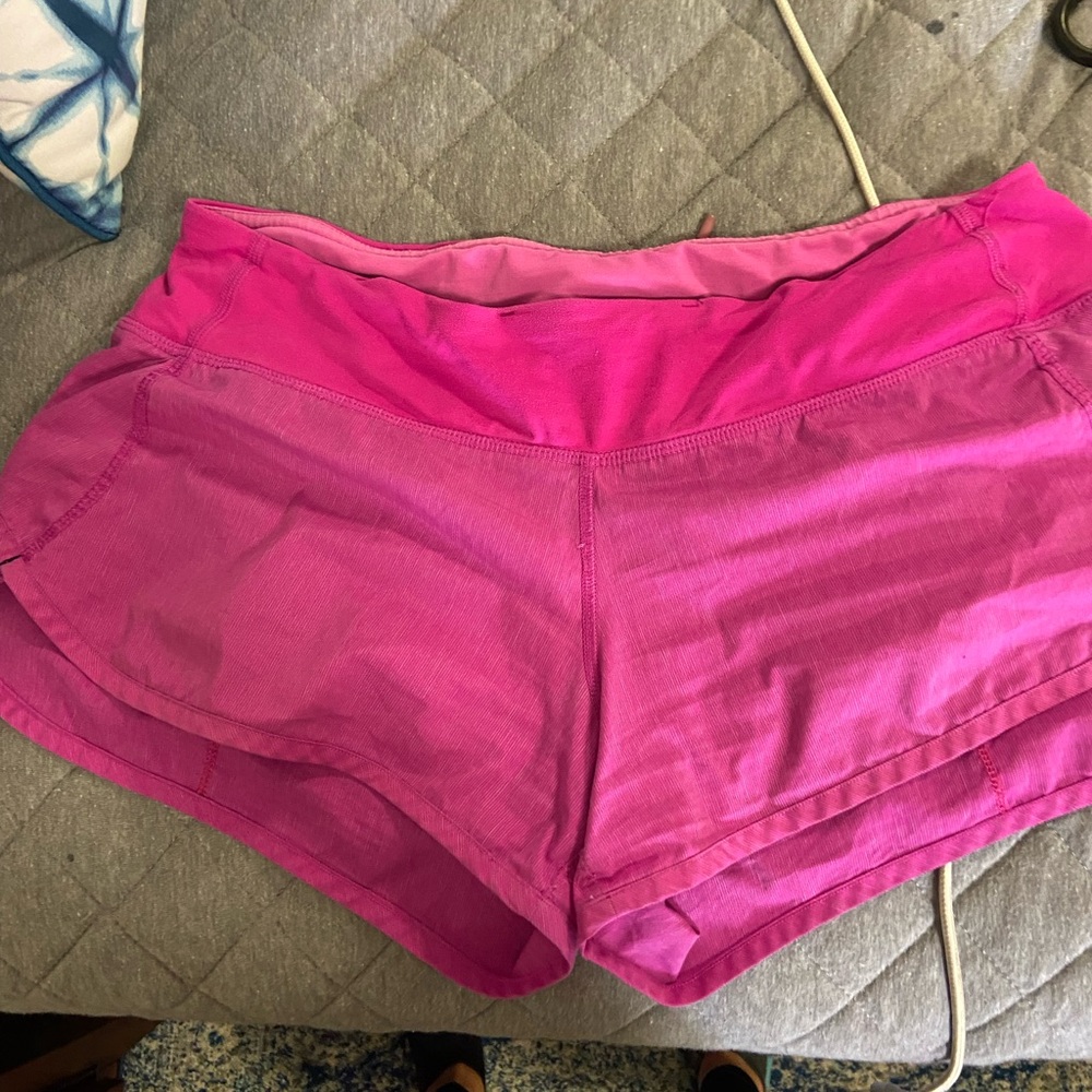 hot pink lulu lemon shorts